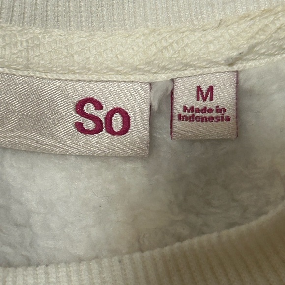 SO Cream Tan Tie Dye Plush Fleece Crewneck Sweatshirt Women’s Medium - Picture 5 of 5